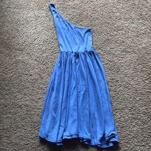 American Apparel Blue One Shoulder Dress